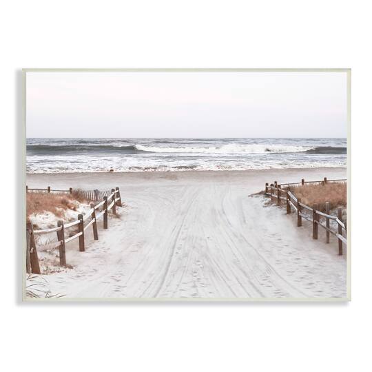 Stupell Industries Beach Wave Shoreline Foggy Horizon Wall Plaque Art